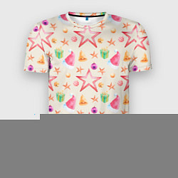 Футболка спортивная мужская Новогодние звезды и шарики, цвет: 3D-принт