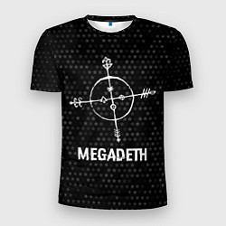 Мужская спорт-футболка Megadeth glitch на темном фоне