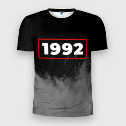 Мужская спорт-футболка 1992 - в красной рамке на темном