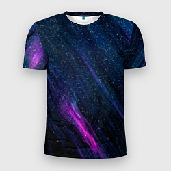 Футболка спортивная мужская Звёздное абстрактное фиолетовое небо, цвет: 3D-принт