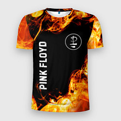 Футболка спортивная мужская Pink Floyd и пылающий огонь, цвет: 3D-принт