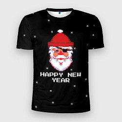 Мужская спорт-футболка Дед мороз с повязкой