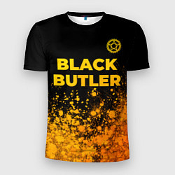 Мужская спорт-футболка Black Butler - gold gradient: символ сверху