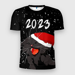 Мужская спорт-футболка Новогодний кот символ года