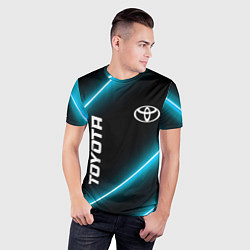 Футболка спортивная мужская Toyota неоновые лампы, цвет: 3D-принт — фото 2