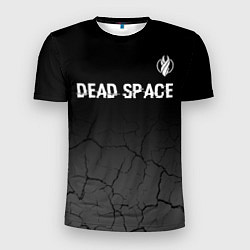 Футболка спортивная мужская Dead Space glitch на темном фоне: символ сверху, цвет: 3D-принт