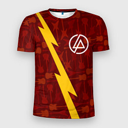 Футболка спортивная мужская Linkin Park гитары и молния, цвет: 3D-принт