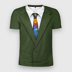 Мужская спорт-футболка Костюм с галстуком из игры Disco Elysium