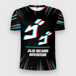 Мужская спорт-футболка Символ JoJo Bizarre Adventure в стиле glitch на те