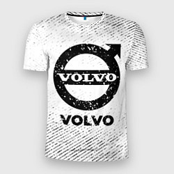 Мужская спорт-футболка Volvo с потертостями на светлом фоне