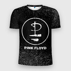 Мужская спорт-футболка Pink Floyd с потертостями на темном фоне