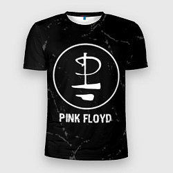 Мужская спорт-футболка Pink Floyd glitch на темном фоне