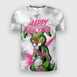 Мужская спорт-футболка Zombie rabbit Happy new year
