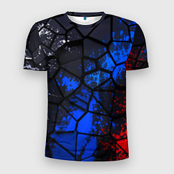 Мужская спорт-футболка Триколор разлитая краска