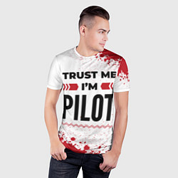 Футболка спортивная мужская Trust me Im pilot white, цвет: 3D-принт — фото 2