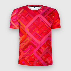 Футболка спортивная мужская Красные абстрактные геометрические ромбы, цвет: 3D-принт