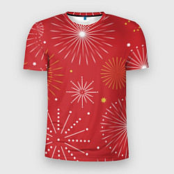 Футболка спортивная мужская Горящие снежинки, цвет: 3D-принт