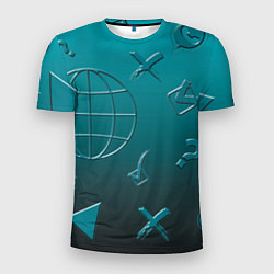 Футболка спортивная мужская Символы соцсетей, цвет: 3D-принт