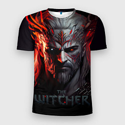 Мужская спорт-футболка Witcher in the fire