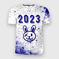 Мужская спорт-футболка 2023 Кролик в стиле граффити на светлом