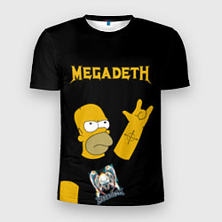 Футболка спортивная мужская Megadeth Гомер Симпсон рокер, цвет: 3D-принт