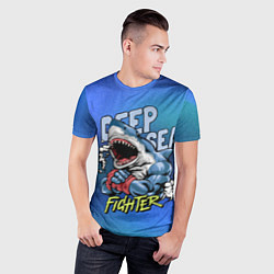 Футболка спортивная мужская Акула борец, цвет: 3D-принт — фото 2