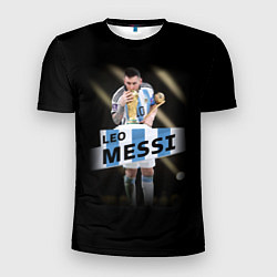 Футболка спортивная мужская Лео Месси чемпион Мира, цвет: 3D-принт