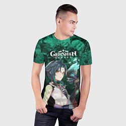 Футболка спортивная мужская Сяо - геншин импакт, цвет: 3D-принт — фото 2