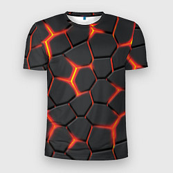 Футболка спортивная мужская Неоновый разлом - жёлтый, цвет: 3D-принт