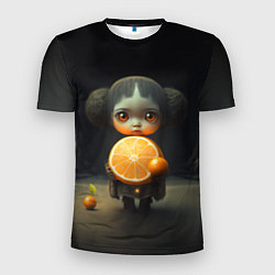 Футболка спортивная мужская Девочка с мандарином в руках, цвет: 3D-принт