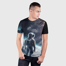 Футболка спортивная мужская Одиночество в космосе, цвет: 3D-принт — фото 2