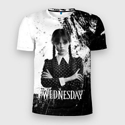 Мужская спорт-футболка Wednesday black and white