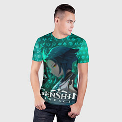 Футболка спортивная мужская Адепт Сяо элементали, цвет: 3D-принт — фото 2