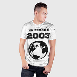 Футболка спортивная мужская На Земле с 2003: краска на светлом, цвет: 3D-принт — фото 2