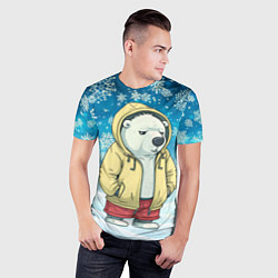 Футболка спортивная мужская Грустный северный мишка, цвет: 3D-принт — фото 2