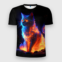 Мужская спорт-футболка Огненная кошка