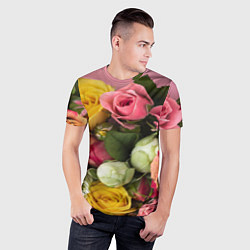 Футболка спортивная мужская Букет красивых роз, цвет: 3D-принт — фото 2