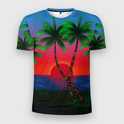 Мужская спорт-футболка Пальмы и море