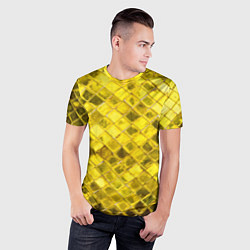 Футболка спортивная мужская Золотые ромбы, цвет: 3D-принт — фото 2