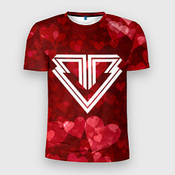 Мужская спорт-футболка Big bang red hearts