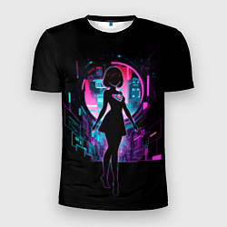 Мужская спорт-футболка Silhouette of a cute anime girl