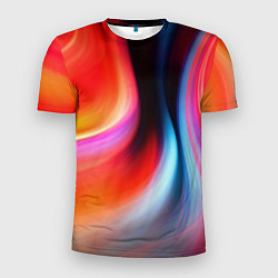 Футболка спортивная мужская Радужные волны, цвет: 3D-принт