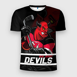 Мужская спорт-футболка New Jersey Devils маскот