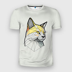 Мужская спорт-футболка Стилизованная кошка в геометрическом стиле