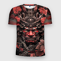 Мужская спорт-футболка Японский демон самурай