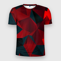 Футболка спортивная мужская Битва кубов красный и черный, цвет: 3D-принт