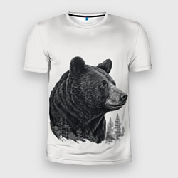 Мужская спорт-футболка Нарисованный медведь