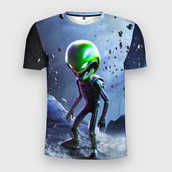 Мужская спорт-футболка Alien during a space storm