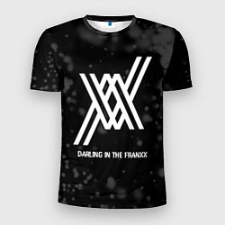 Мужская спорт-футболка Darling in the FranXX glitch на темном фоне