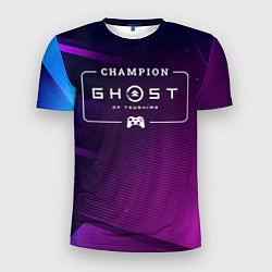 Мужская спорт-футболка Ghost of Tsushima gaming champion: рамка с лого и